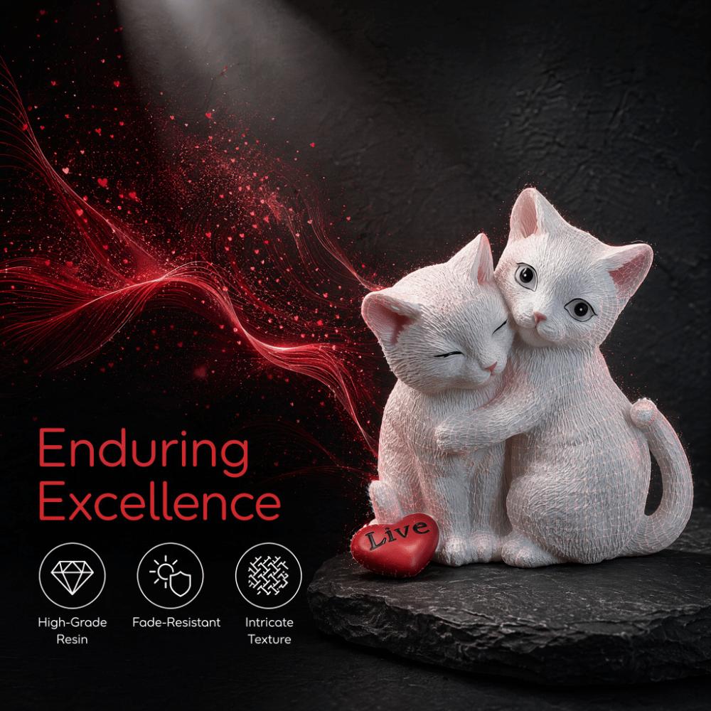 Stable Outer Coating Finish Resin Cat Figurine for Garden and Shelf