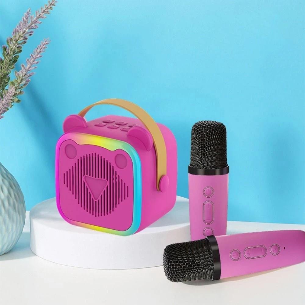 Portable Mini Karaoke Machine HIFI Surround Wireless Sound Microphone Set Outdoor Karaoke