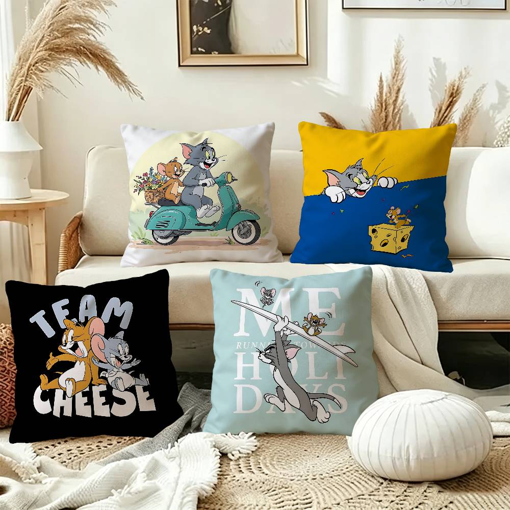 Cartoon Cute T-Tom And J-Jerry Pillow Anime Pillow Sofa Bed Head Pillow Cover Cushion Cover 45x45 Cm Fashion