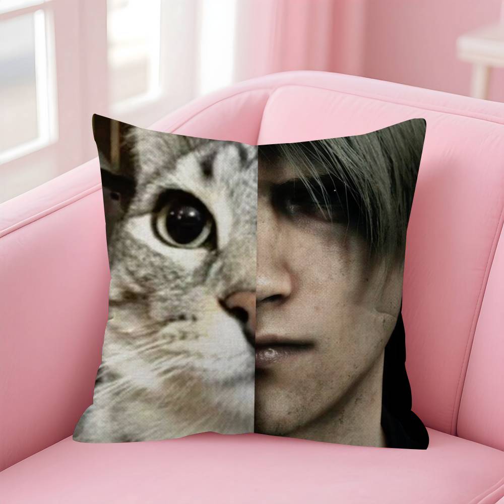 Handsome Leon Game Kennedy Cushion Cover Inches Farmhouse Decor Home Throw Pillow Covers For Couch Decorations