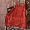 Johnature Dámske Vintage jednofarebné Camis Summer Casaul Jednoduché voľné topy Ramie