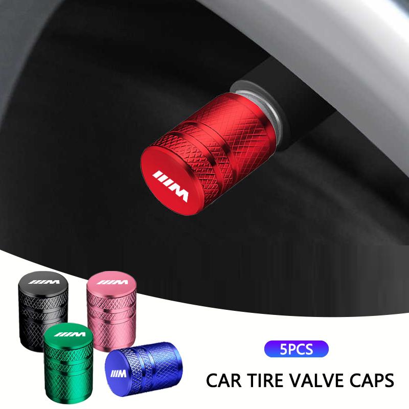 2026 Hot 5Pcs Car Wheel Tire Valve Caps Air Stem Covers For BMW M E34 E36 E60 E90 E46 F10 F20 F30 X5 X6 X1 M3 M5 M6 E71 Auto Accessories GK3
