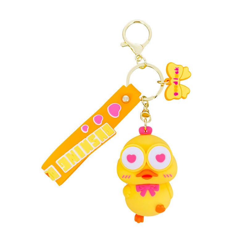 Creative Pvc Chicken Keychain With Eyeball Design Playful Gift For Occasion Any