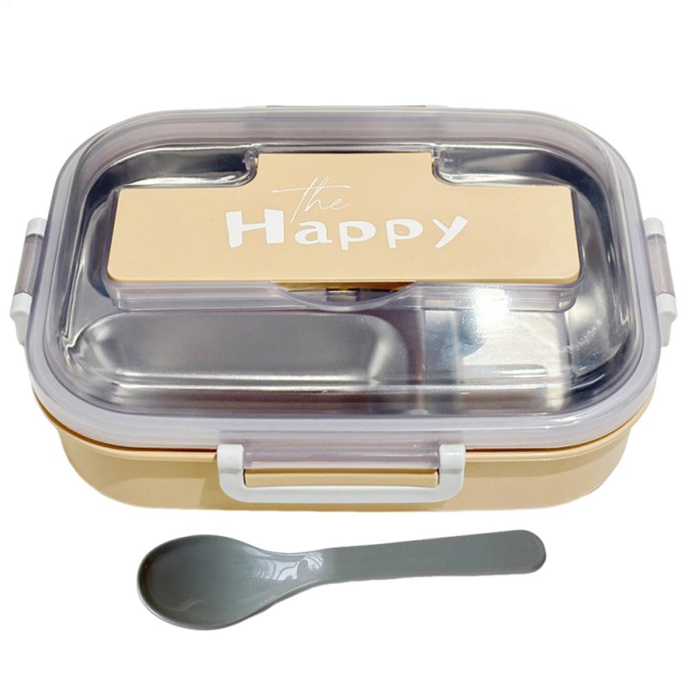 

Stainless Steel Bento Box 3 Compartment Lunch Box Leakproof Insulated Food Container With Utensils For School Office Travel
