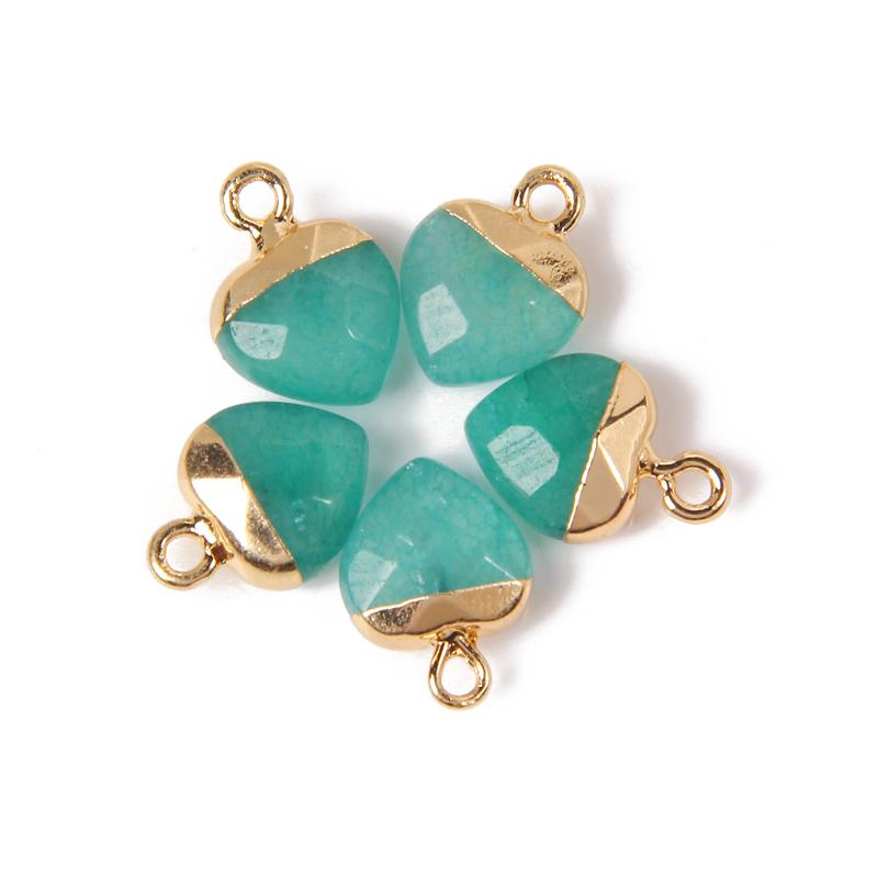 5pcs 10x13MM Natural Stone Faceted Heart Shape Pendant Charm Quartz Crystal Jewelry Accessorie For Making Earring Necklace