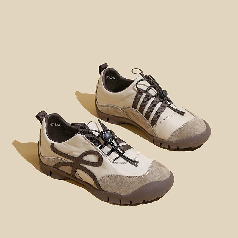 Dexun Schuhe Damen 2025 Herbst neue Retro Splicing Kordelzug Casual Forrest Gump Schuhe College Stil bequeme Laufschuhe
