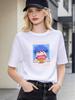 Unisex T Shirt Funny Anime Foodie Print Short Sleeve Casual Summer Top