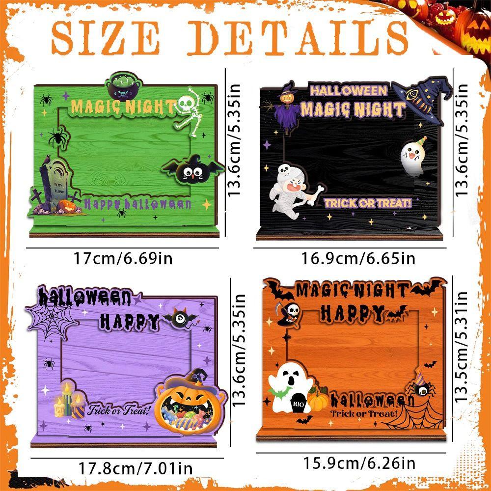 Creative Wood Photo Frame Happy Halloween Design Happy Halloween Decor Frame  Office
