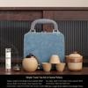 Portable Ceramic Travel Tea Set In Leather Case