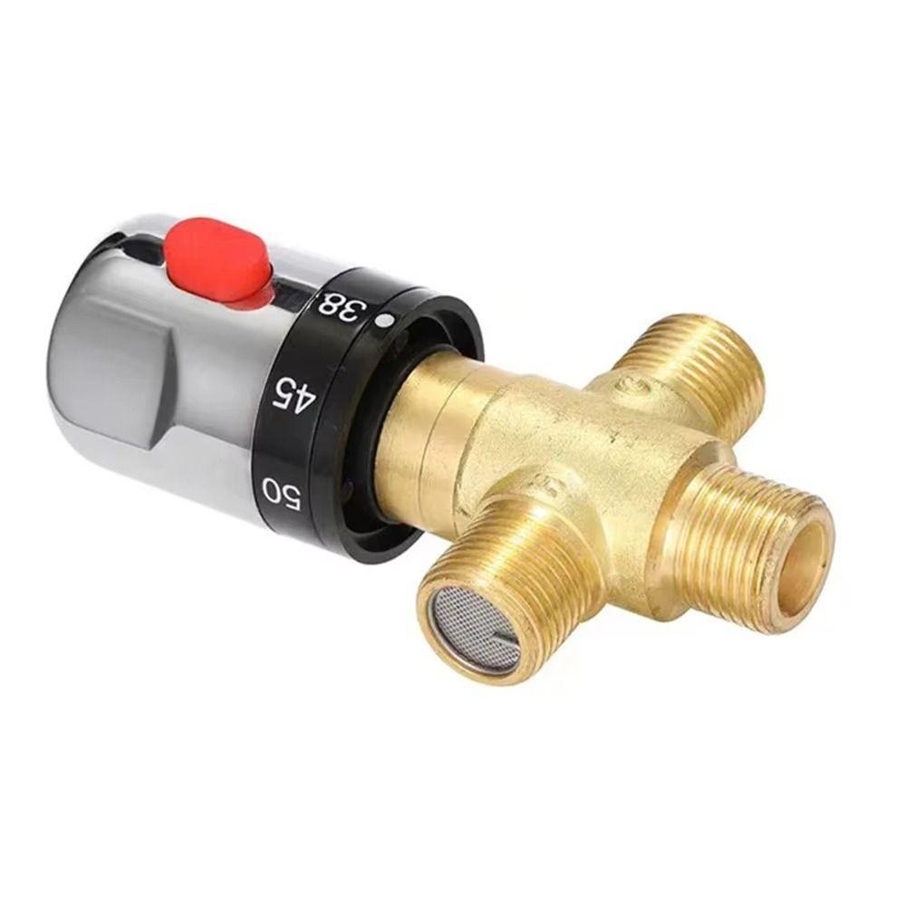 Hot and Cold Control Thermostatic Mixing Valve Solid Brass Shower System Valve  Bathroom Faucet