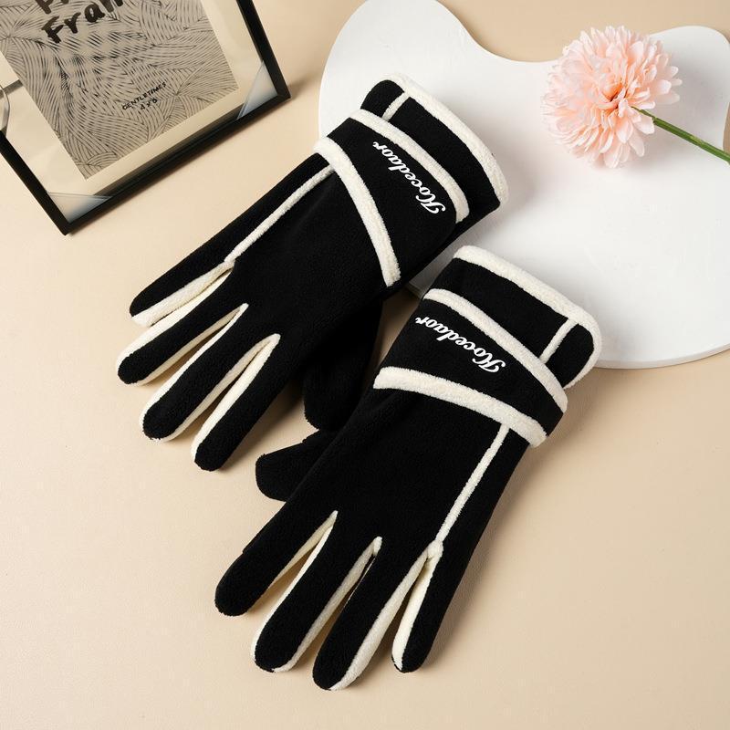 Warm Fleece Lined Touchscreen Gloves Outdoor Cycling Hiking Running Winter Use Unisex One Size