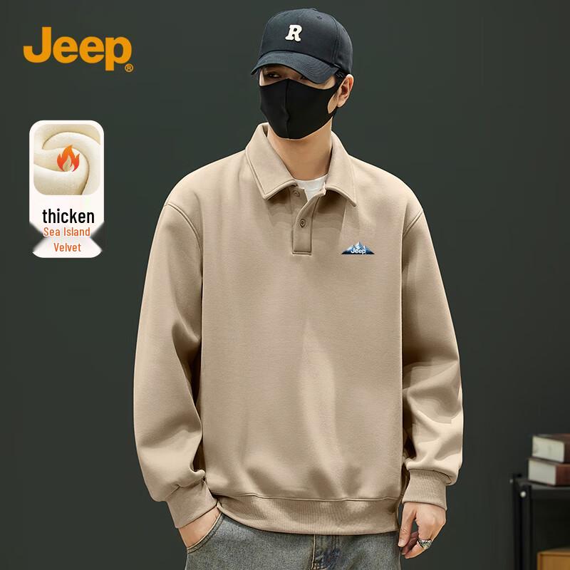 JEEP Men s Fleece-Lined Lapel Sweatshirt 4XL