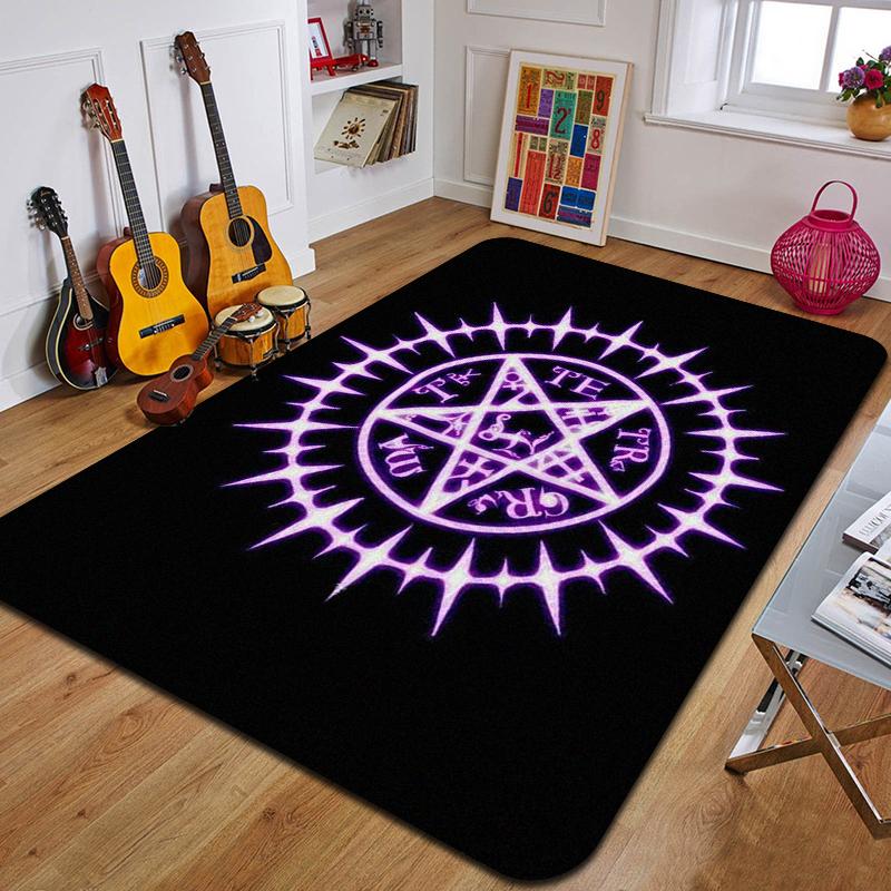 P-Pentagram Printed Carpet Fashion Yoga Mat Non-Slip Carpet Bedroom Decoration Outdoor Carpet Bedroom Birthday Gift