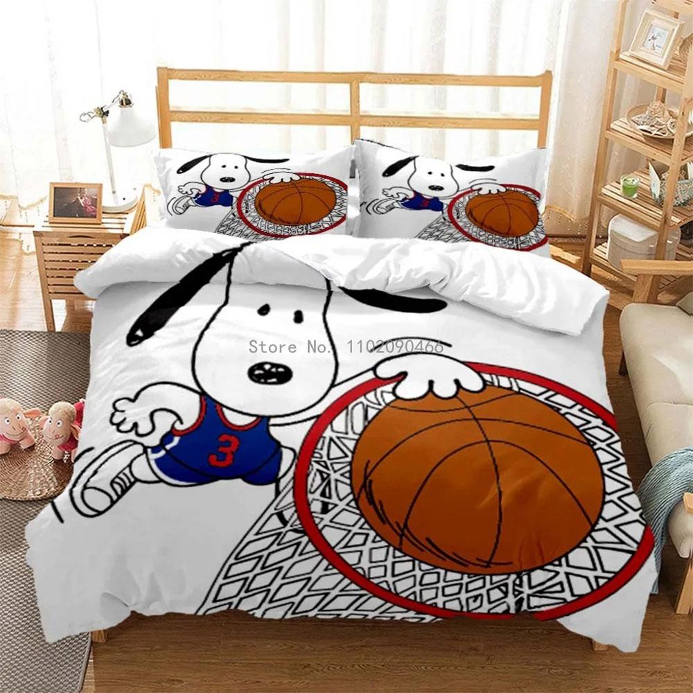 Cartoon Snoopy Bedding Sets 3D Print Comforter Cover Bed Cover Duvet Cover Pillow Case 2-3 Pieces Sets Kids Adult Size