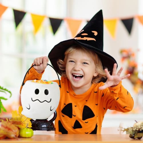 Kids' Halloween Bucket, Halloween Candy Pail, Pumpkin Ghost Favors Holder, Lightweight Pumpkin Ghost Candy Pot, Reusable Pumpkin Ghost Candy Bucket Fo