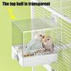 Transparent Birdbath Feeder Bottom Drawer Parrot Bathing Pool Parrot Bath  Bird Cage