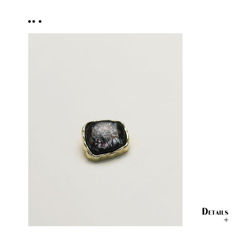 

Mawson, Special-Shaped Lace Alloy New Imitation Jade Brand Clothing Decorative Buckle Xiaoxiang Jacket Cashmere Coat Jacket Button 1 #[15x16mm Lace Jade Brand Gold Black]