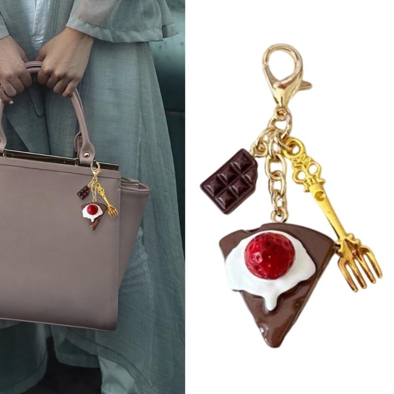 Zartes Simuliertes Essen Handy Anhänger Charm Kaffee Kuchen Schlüsselanhänger Harz Spielzeug Tasche Zubehör Geschenktaschen Dekoration für Frauen