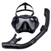 Adult Snorkeling Mask Dry Snorkel Set Pool Sea Diving With Anti-Fog Tempered Glass Silicone Frame