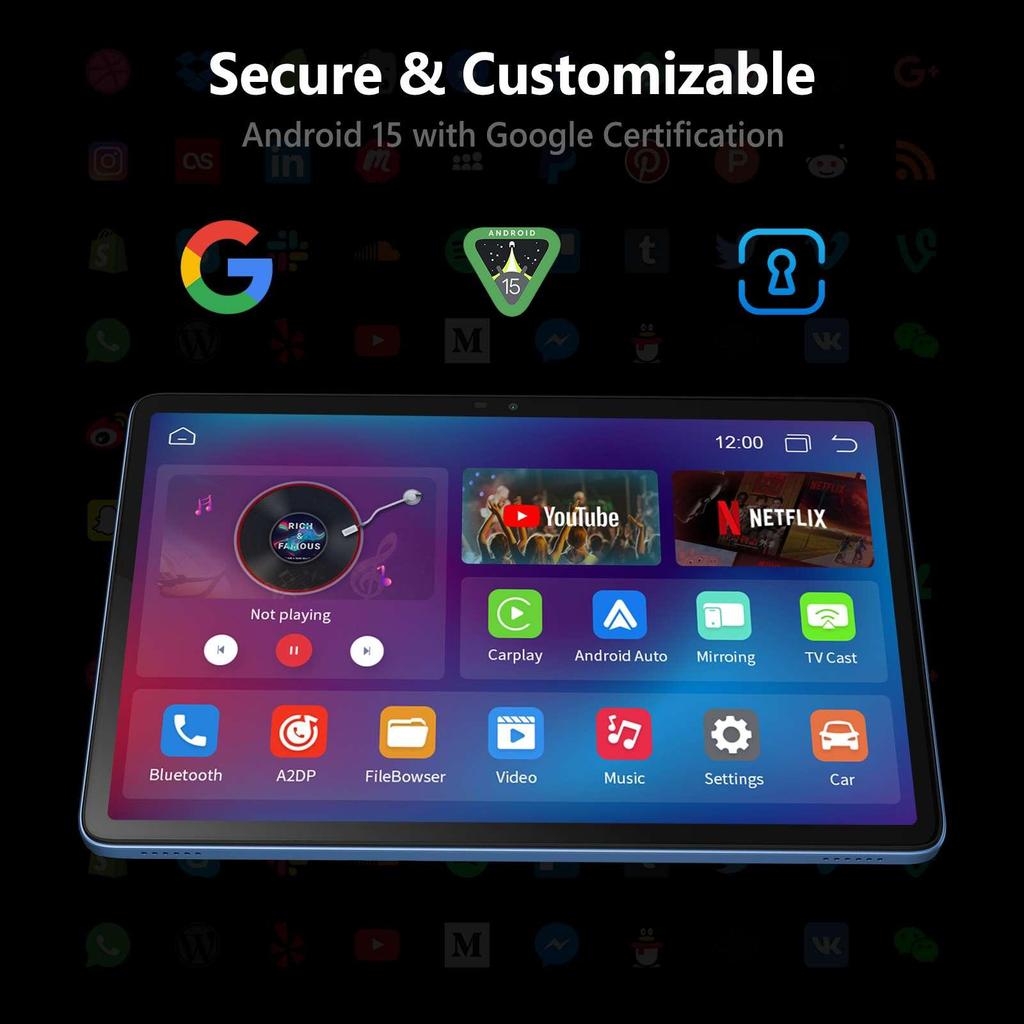 G-tab T9 PRO 10.1" Android Multi-functional tablet,5500mAh battery,4GB RAM+128GB storage,1.8GHz Quad-core Processor,high-speed 2.4G/5G Dual-band WiFi.