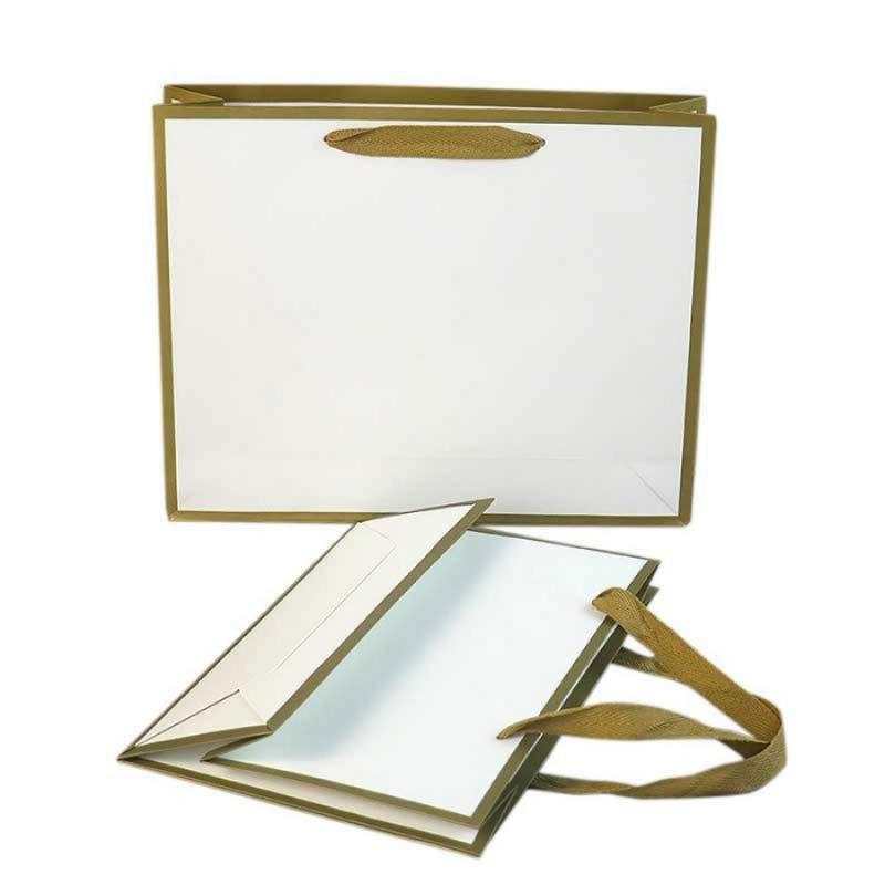 3pcsGold Edge Gift Bag Wedding Holiday Party Gift Packaging Bag Clothing Jewelry Handheld Paper Bag