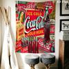 Vintage Cocacola Advertisement Tapestry Wallmounted Background Cloth Soft Background Wall Hanging Cloth Wall Covering Decoration