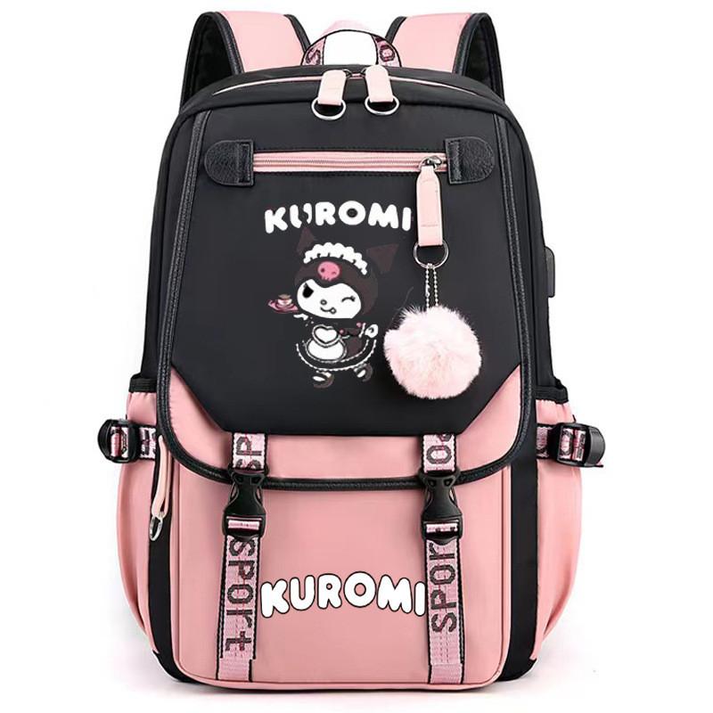 Kuromi Student Backpack With Usb Charging Port For Casual Travel And School Use