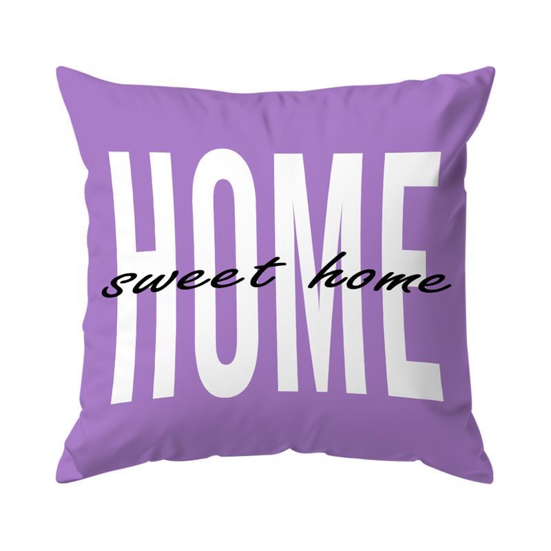 Home Decor Lavender & Home Sweet Decorative Pillows Pattern Cushion Cover Suitable for Sofa Bedroom Car Pillow Cover