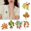 Artistic Enamel Autumn Leaf Pin Jewelry Combining Vintage Aesthetics and Natural Accent for a Distinctive Look