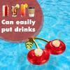 Cartoon Cherry Cup Cushion PVC Water Inflatable Coasters Portable Inflatable Circle Coasters Swimming Pool Party Decor