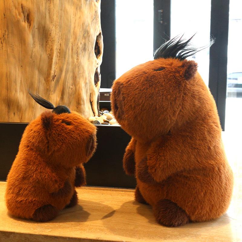 Capybara Rodent Capybara Plush Doll with Hair Cloth Doll with Hair Capybara Plush Toy Cute Doll Soft Capybara Plushie
