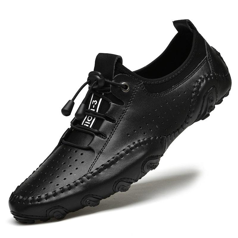 2025 Plus Size Men's White Breathable Driving Loafers - British Style Casual Soft Sole Shoes