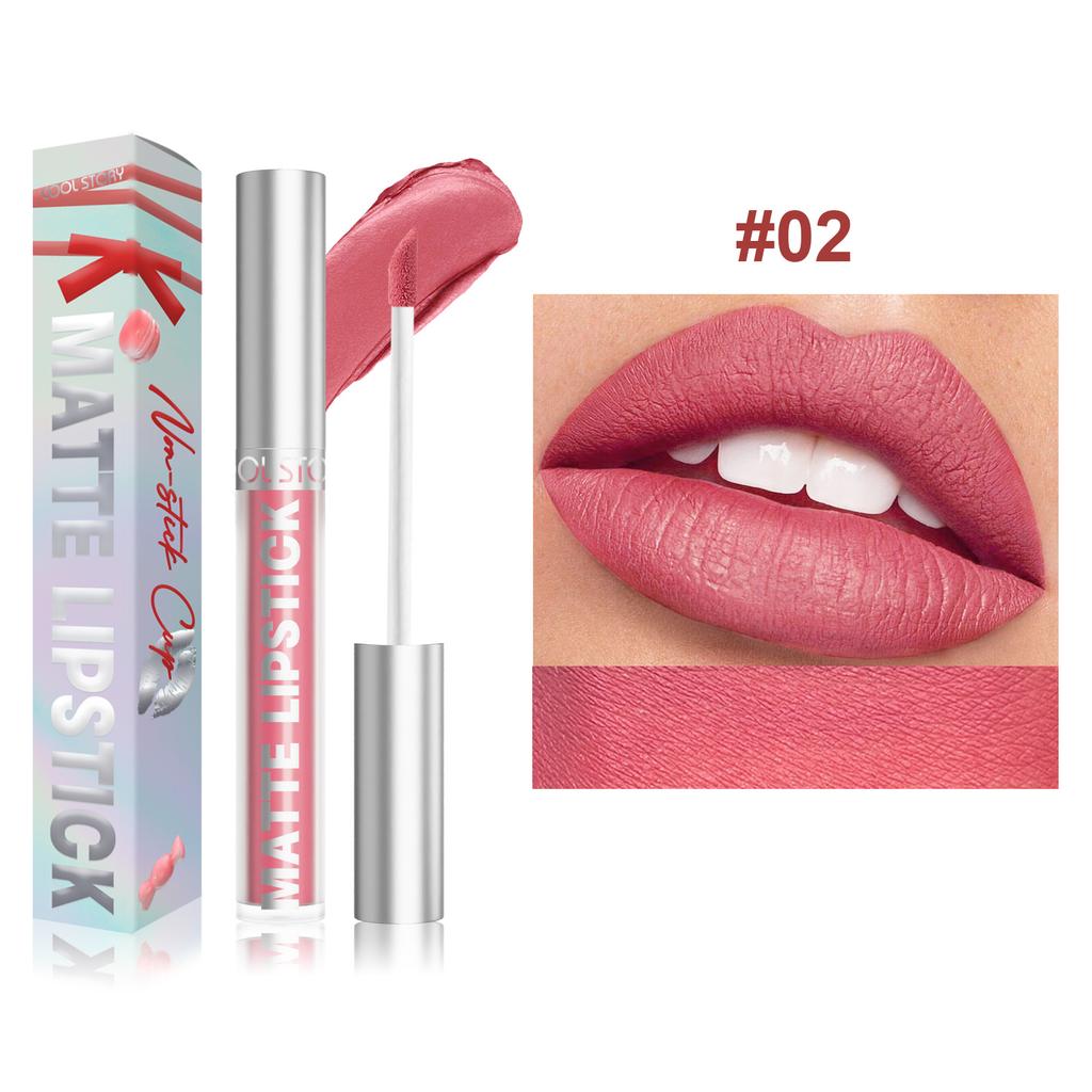 Non-stick Cup Matte Color-fixed Lip Glaze Velvet Matte Surface Not Easy To Decolorize Liquid Lipstick Sexy Long-lasting Color Waterproof Lip Gloss