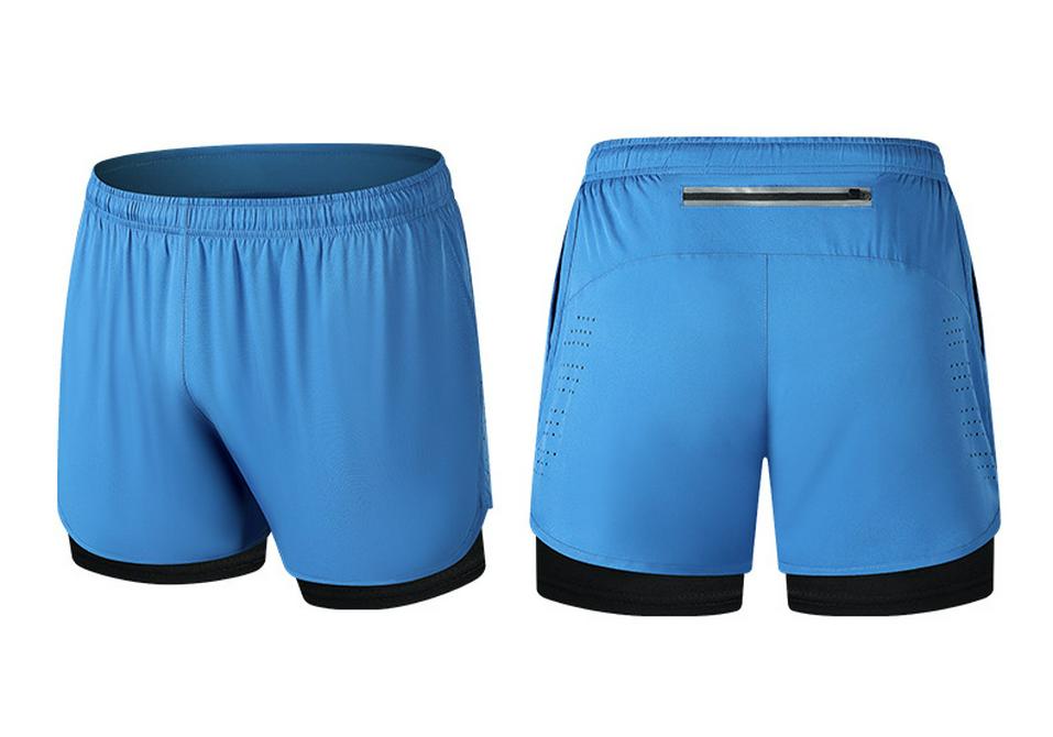 Herren-Zwei-in-Eins-Laufshorts mit Schnelltrocknung und Anti-Exposure-Futter