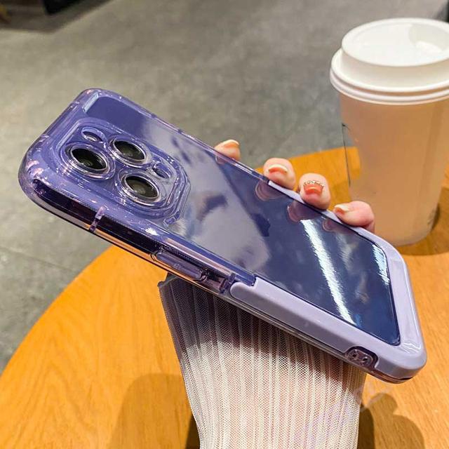 Suport de suport invizibil Husă transparentă pentru telefon pentru Iphone 14 13 12 11 Pro Max Husă rezistentă la șocuri din silicon de culoare caramelă pentru Iphone 14plus