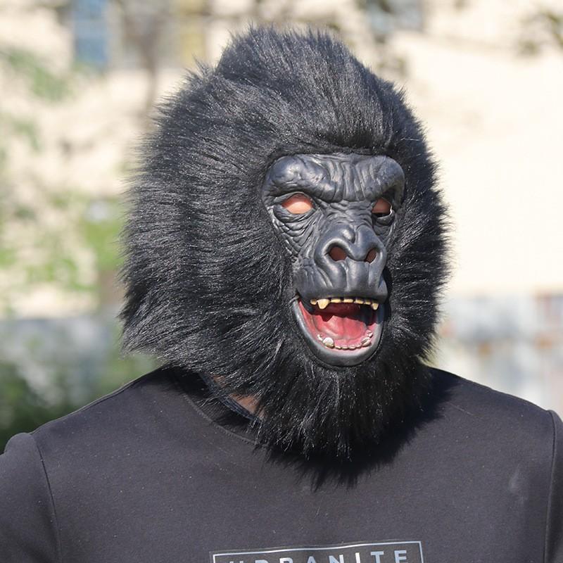 Halloween Gorilla Maske 3D Reißzähne Latex Vollkopf Kostüm Party Cosplay