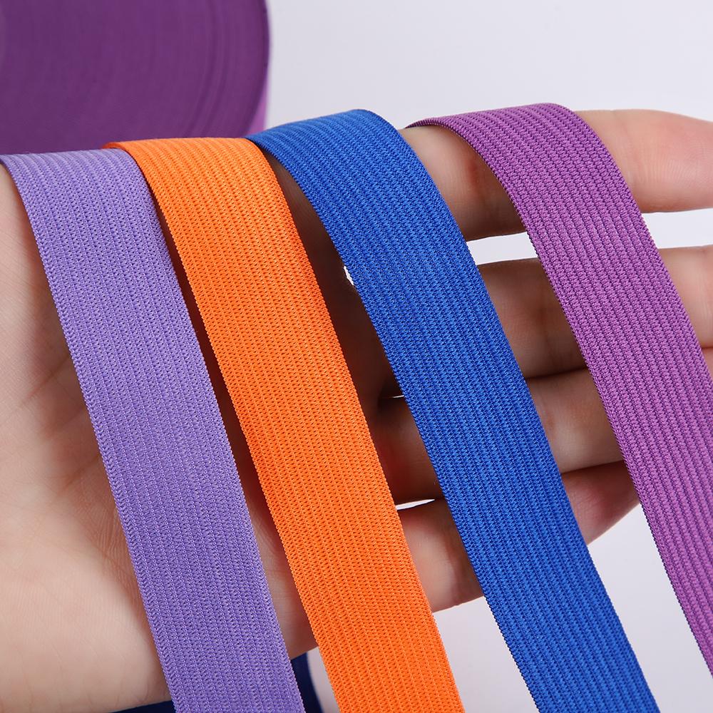 2cm Color Elastic Band Polyester+Latex Yarn High Elastic Red Crochet Elastic Tape for Bags Shoes & Garment Waistband
