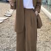 Korean Style 2025 Loose Casual Padded Shoulder Suit Jacket - Multiple Colors