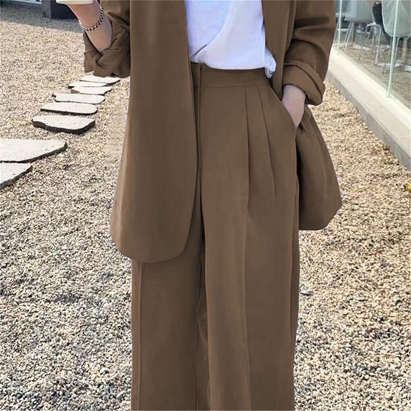 Korean Style 2025 Loose Casual Padded Shoulder Suit Jacket - Multiple Colors