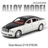 1:24 Scale Mulsanne Bentayga Car Model Toy Metal Diecast Pull Back Doors Opened Miniature Vehicle Models Boys Sound Light Gifts