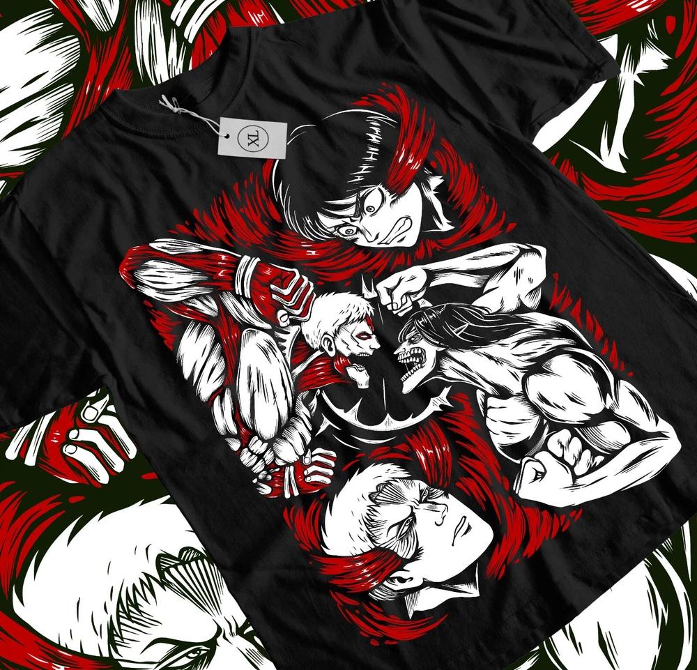 Attack On Titan TShirt Eren Vs Reiner Shirt Anime Unisexga Unisex All Size S