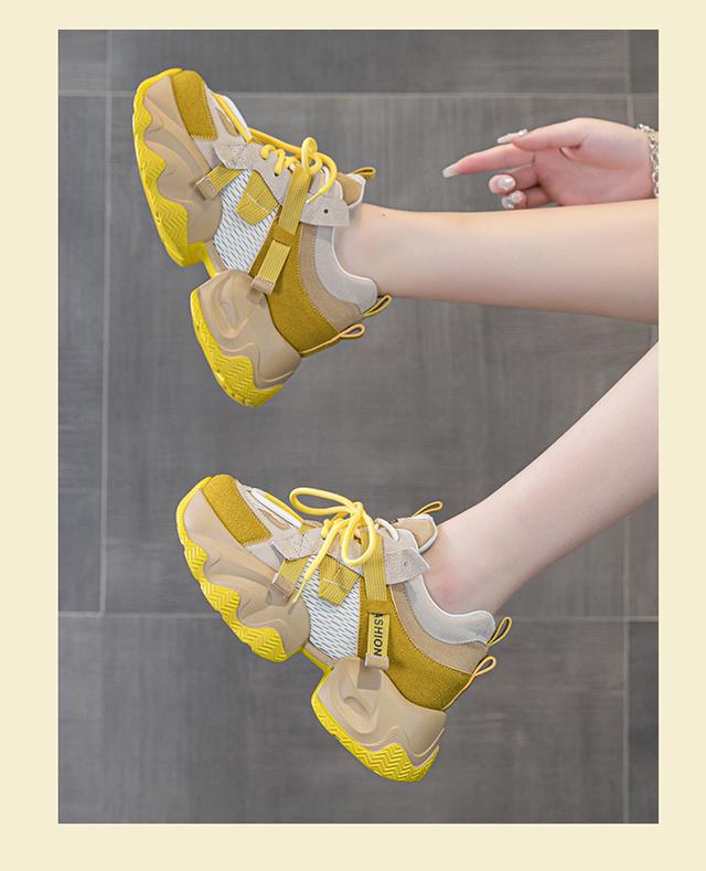 Spring and Autumn New Ins Trendy Cool Thick Bottom Dad Shoes Women's Colorful Versatile Small Height Increasing Sports and Leisure Shoes