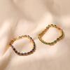 Gold Plated Emerald Green Oval CZ Tennis Bracelet