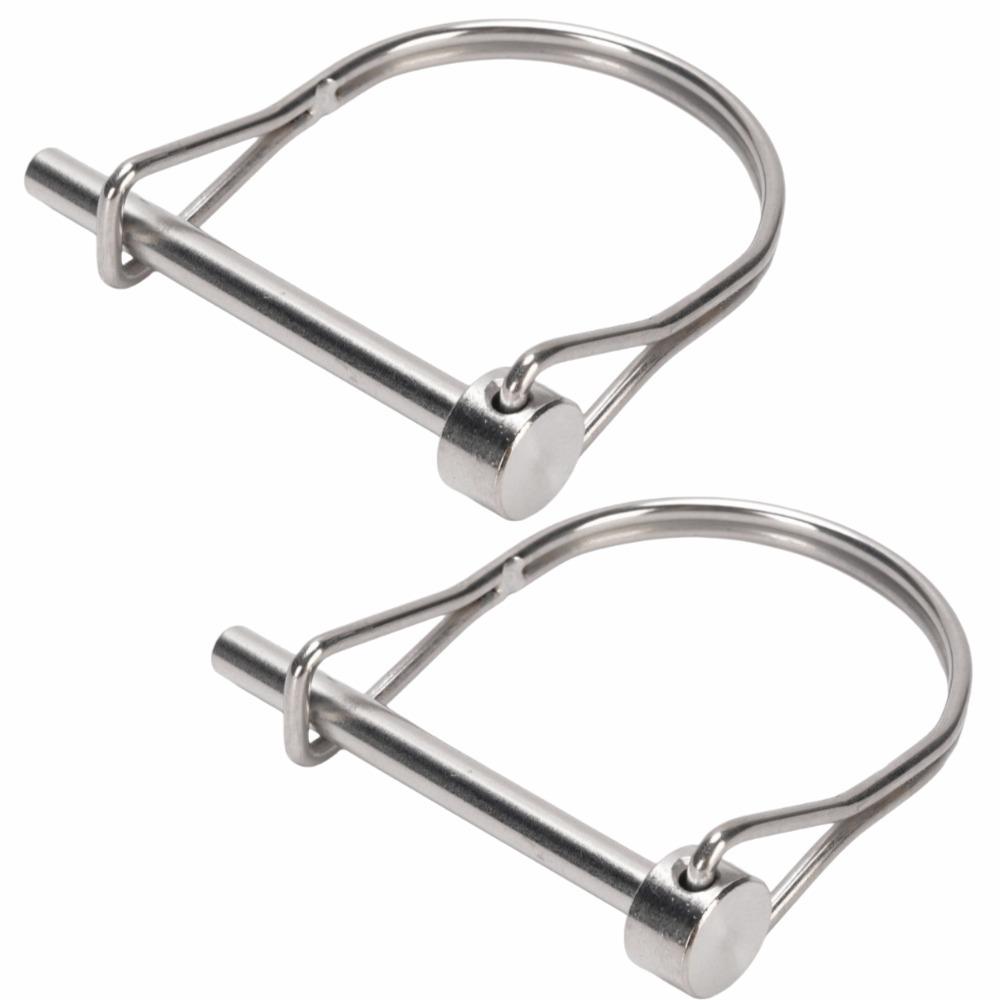 2PCS Silver Safety Coupler Pin 304 Stainless Steel Trailer Coupler Pin Practical Shaft Locking Pin