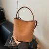Autumn and winter new niche matte large-capacity shoulder women's bag simple and versatile high-end bucket bag