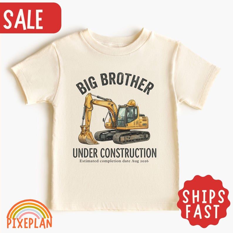 Big Brother Under Construction Shirt, Promoted To Big Bro Tee, Future Big Brother Gift, Pregnancy Announcement BoyToddler Big Bro T-Shirt 160