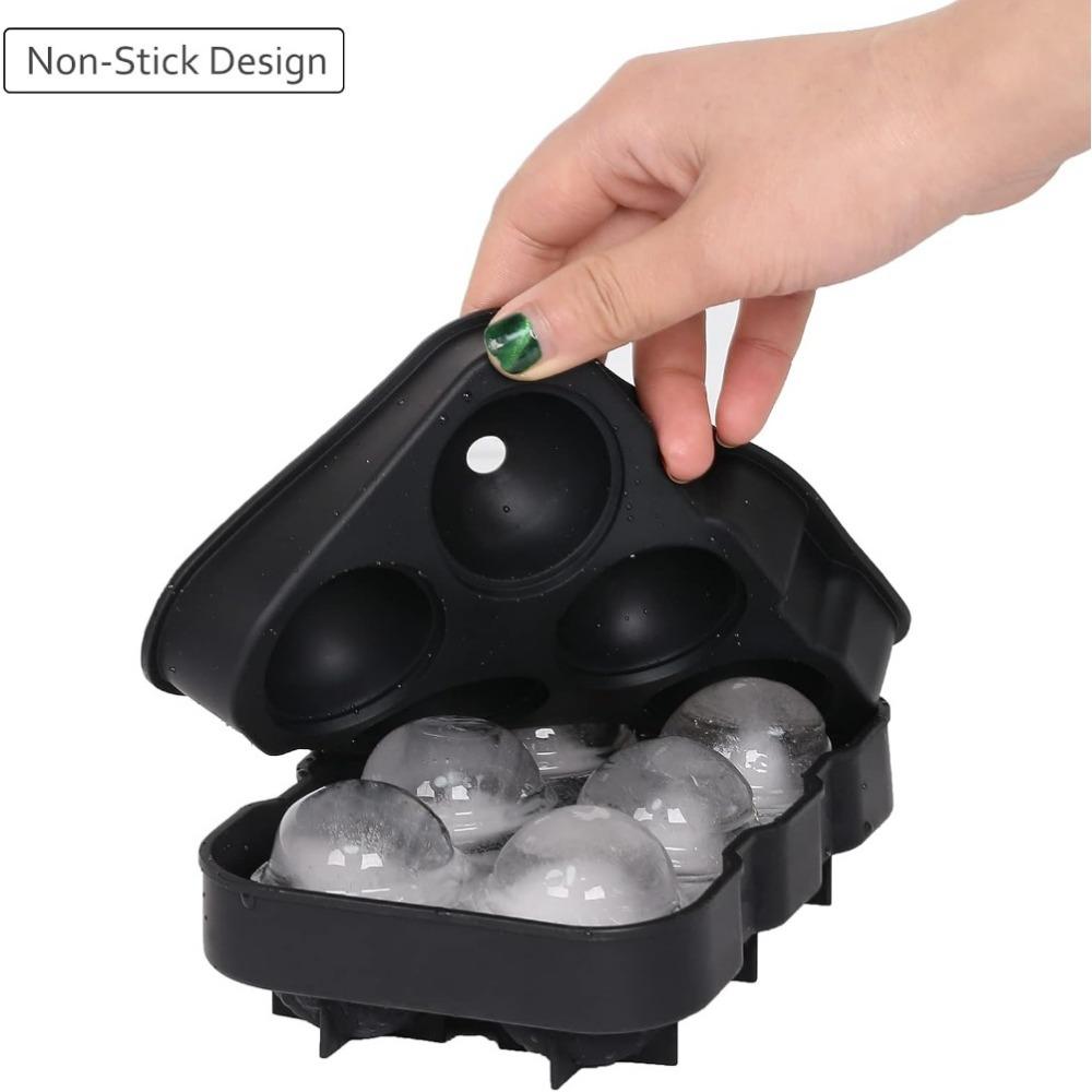 1 or 2 Pcs Ice Cube Trays Silicone Sphere Whiskey Ice Ball Maker with Lids Large Square Ice Cube Molds for Cocktails Bourbon