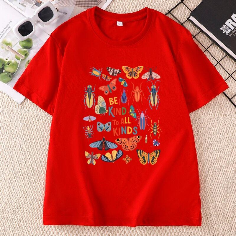 Be Kind To All Kinds T Shirt Unisex Insect Bug Butterfly Nature Lover Tshirt Wildlife Kindness Tshirt Casual Cotton Short Sleeve