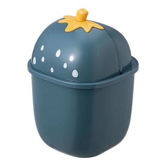 Trash Can Strawberry Pattern Multi-Purpose PP Tiny Countertop Dustbin for Home
