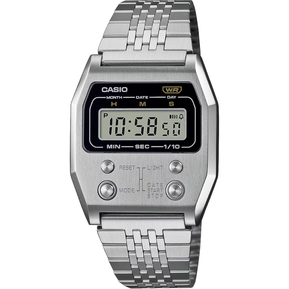 

Casio Vintage Series A1100D-1 Digital Watch Unisex Silver Retro Design